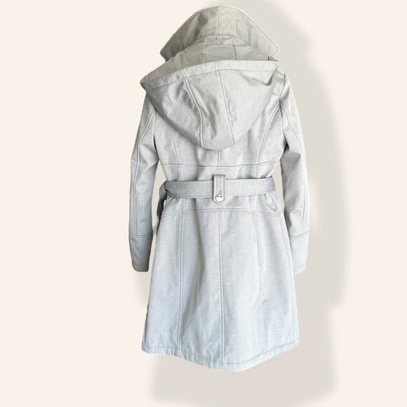 Guess Trench Double-Breasted Hooded Coat M in Gray - Picture 3 of 12